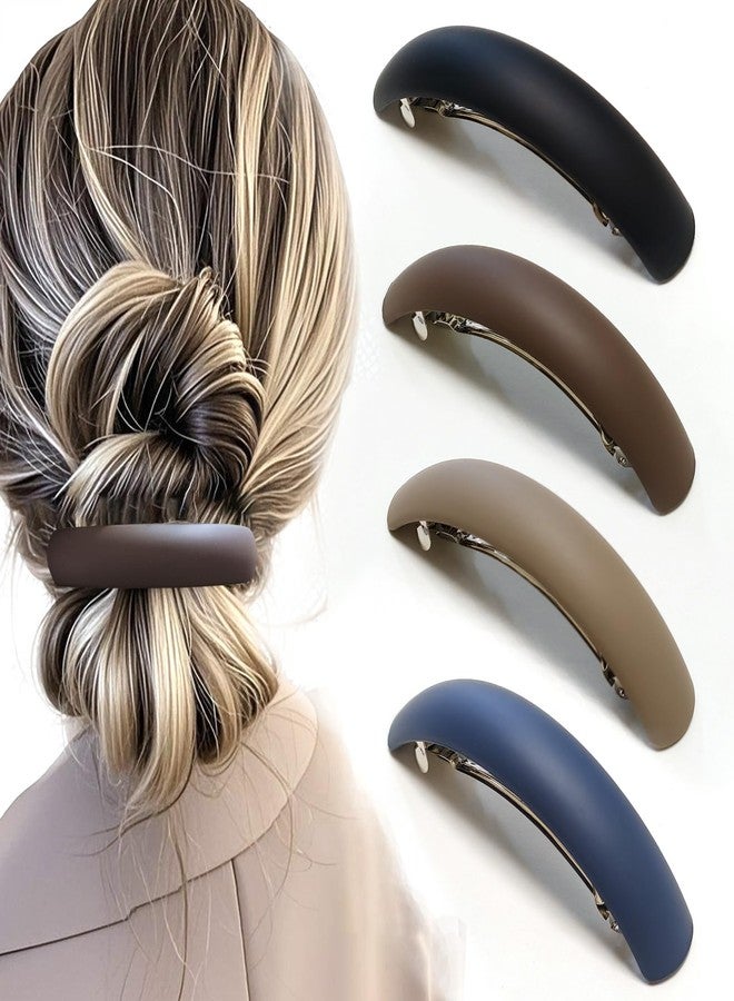 Markuii Large Hair Barrette 3.8 Inch Not Easy to Break French Matte Curved Hair Clips for Women Thick to Thin Hair, 4 Pack - Image 1